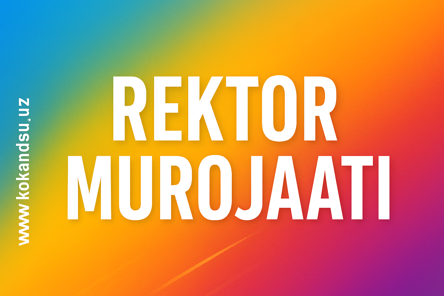 Address by the Rector of Kokand State University